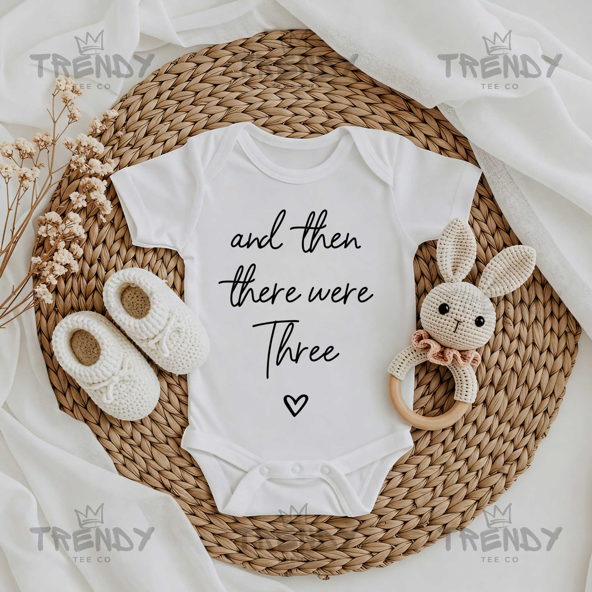 And then there were three - Pregnancy announcement onesie
