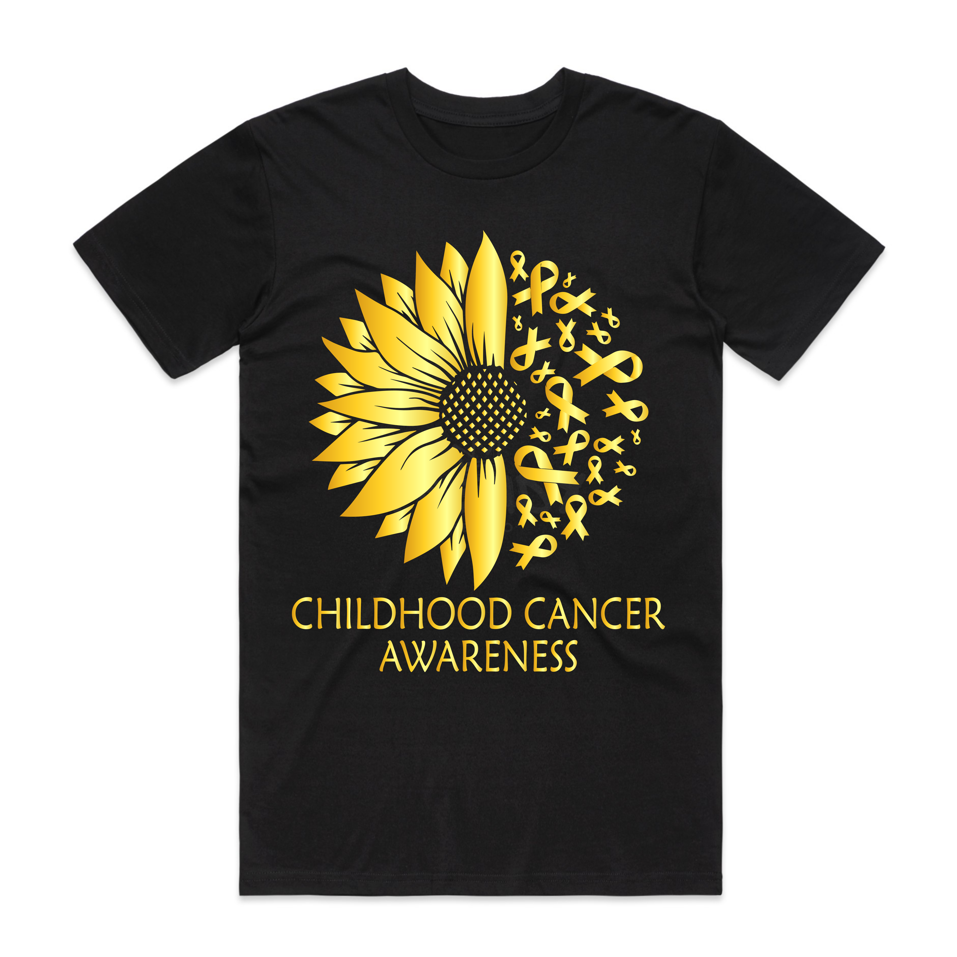 Childhood Cancer Awareness Shirt - Sunflower and Ribbons